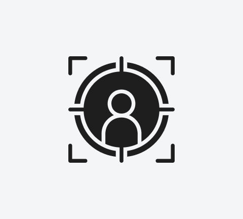 Person icon inside target symbol.
